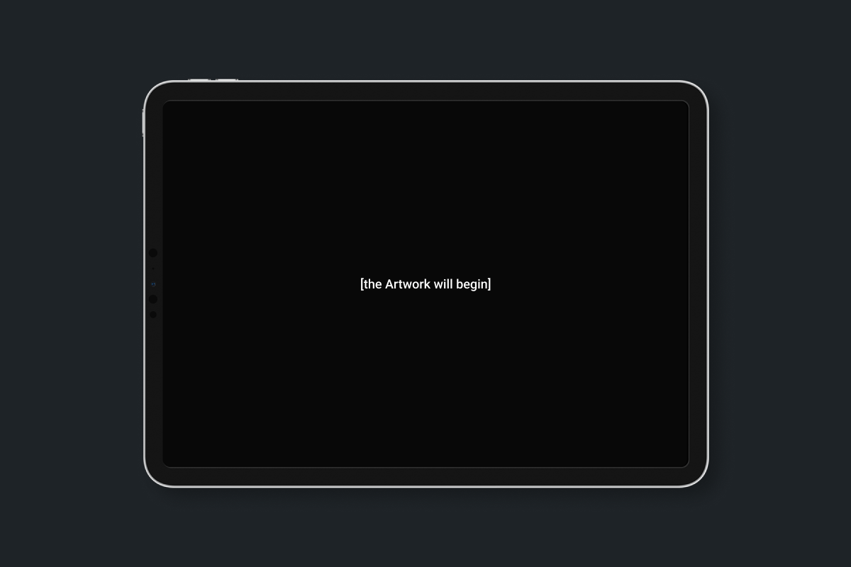 Cover image for an audio artwork. Black screen with the words 'headphones on'.