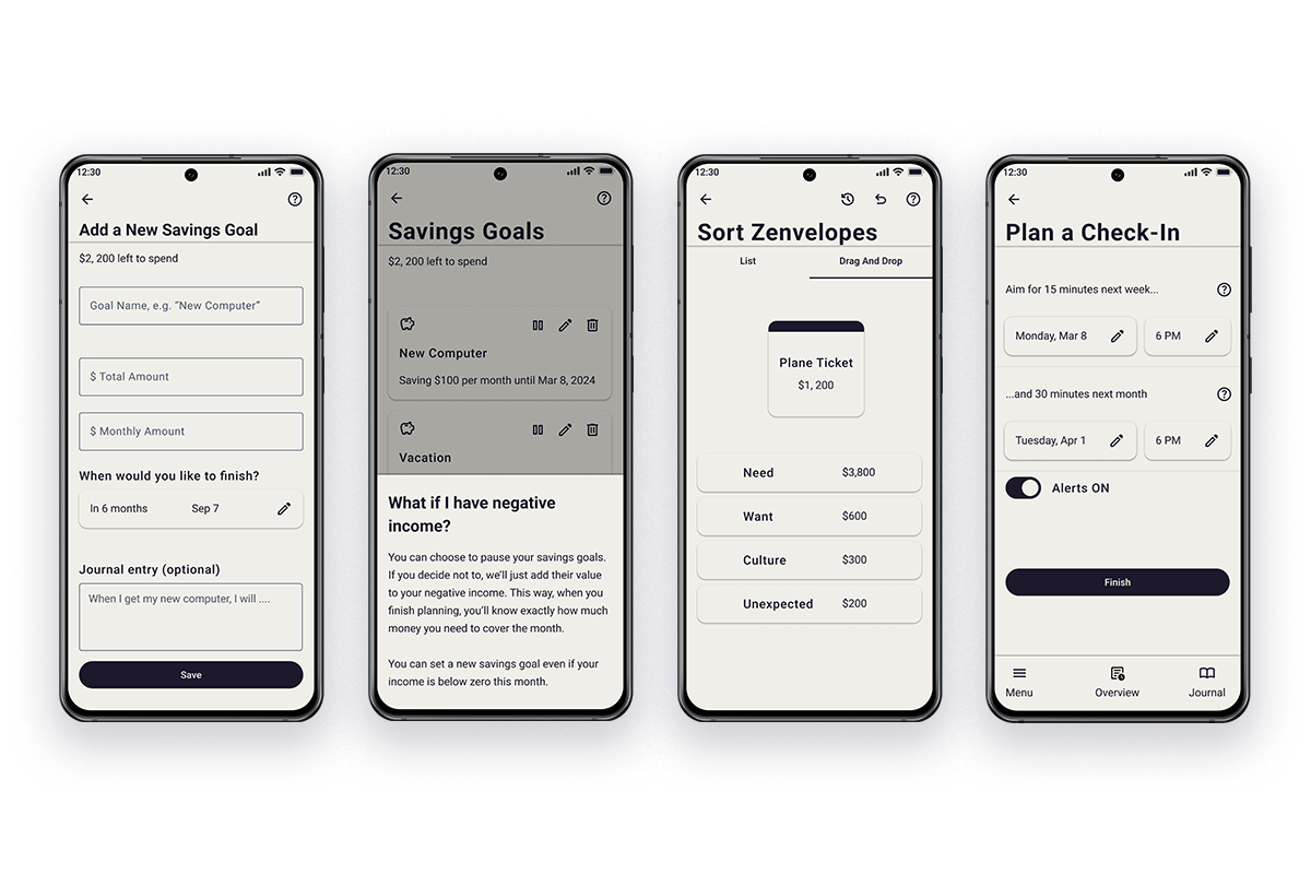 Android high-fidelity mockups